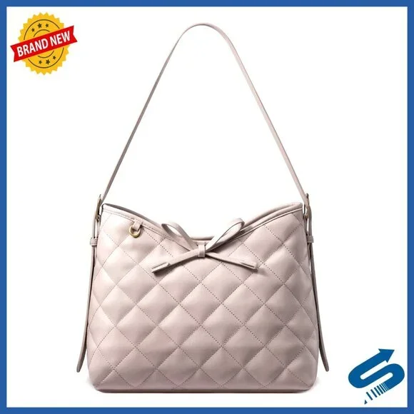 Soft Leather Quilted Hobo Crossbody Bag Adjustable Shoulder Strap