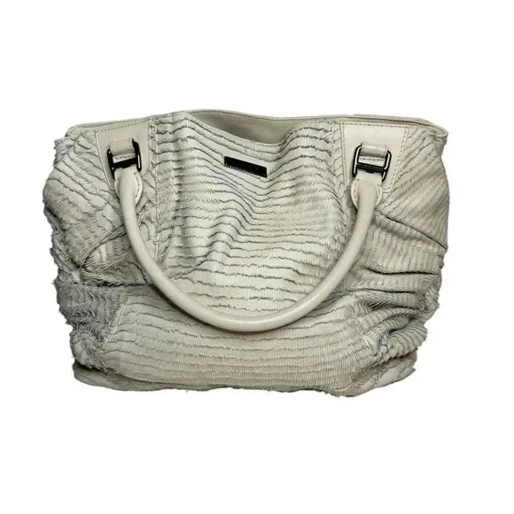 Burberry Prorsum Cream Fringe Leather Slouchy Hobo Bag Carryall Luxurious Chic