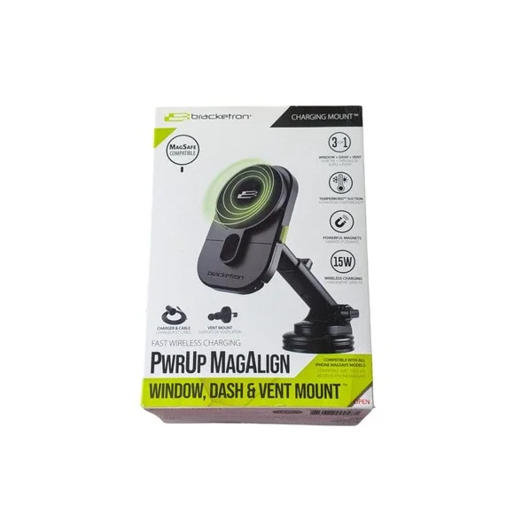 Bb.U Bracketron PWRUP MagAlign 15W‎ MagSafe Car Mount Charger Window Dash Vent