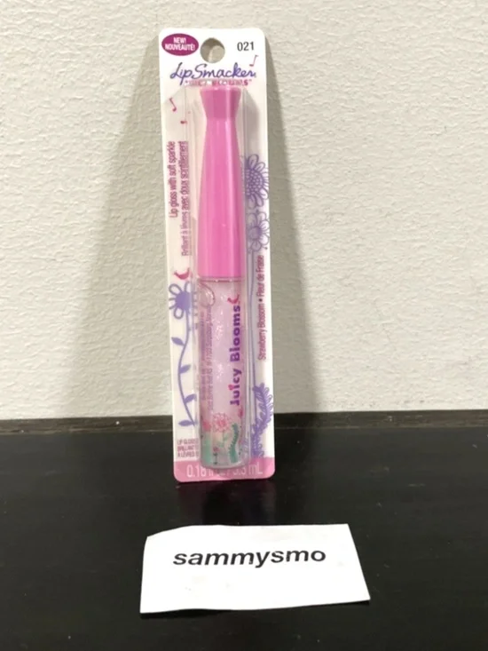 BONNE BELL LIP SMACKERS JUICY BLOOMS SPARKLE GLOSS, Strawberry BLOSSOM, Vintage