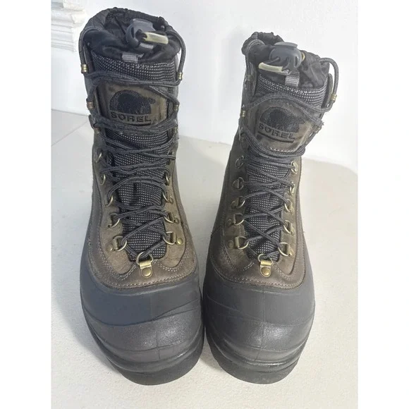 Sorel Conquest Waterproof Winter Boot Brown Leather Insulated Men Snow Boot 10.5
