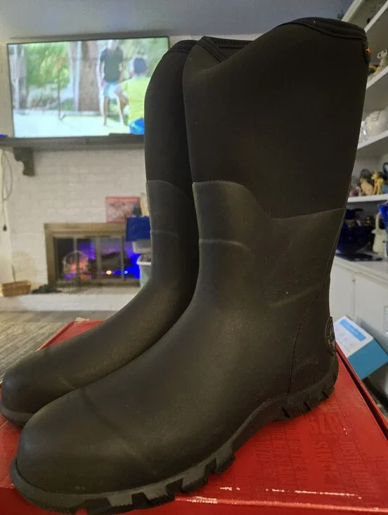 Men's Habit Black Waterproof Work Boots, Size 12