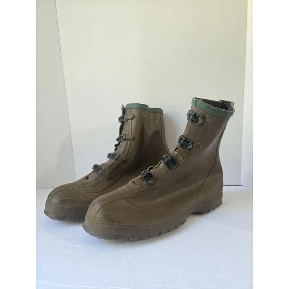 Northerner brown rubber‎ boots overshoe Mens sz 14 NWOT