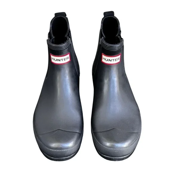 Hunter Original Chelsea Matte Black Waterproof Rain Boot Mens 10 Womens 11.5