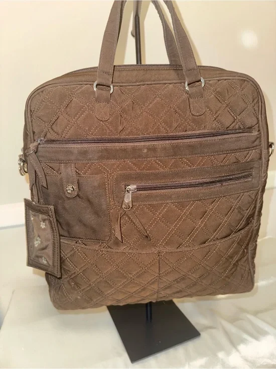 Vera Bradley Brown Quilted Laptop Bag