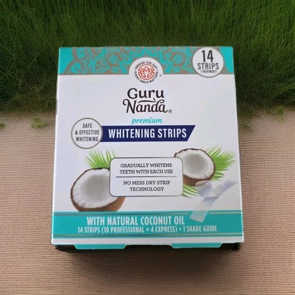 Guru Nanda Teeth Whitening Strips - 7-Day Treatment with‎ Non-Slip Dry Strips