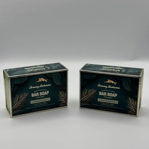 Tommy Bahama Men Lime & Coconut Bar Soap 10oz Hair Face Body 2 Pack NEW