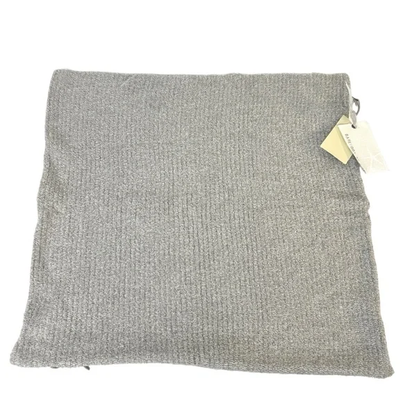 BAREFOOT DREAMS Heathered Ribbed Pillow Cover NEW Pewter Pearl RARE