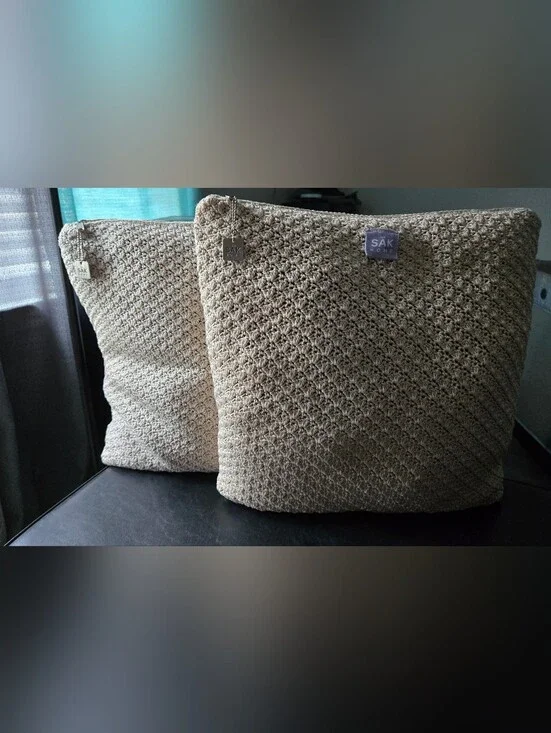 The Sak Home Crochet-Style Pillow Covers (Set of 2)