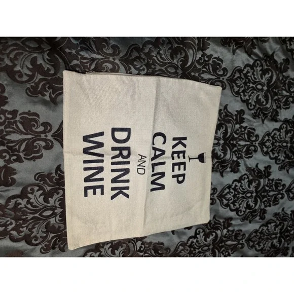 Keep Calm & Drink Wine Pillow Cover 17x17‎