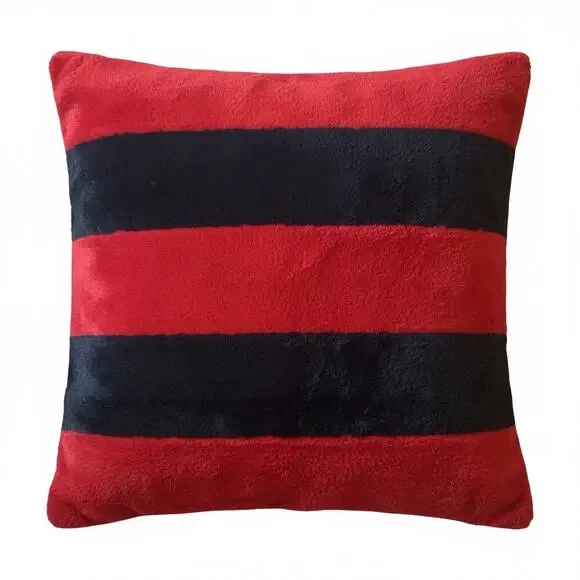 Faux Fur Striped Pillowcase