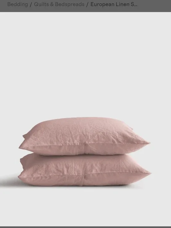 Quince KING Dust Mauce European Linen 2 Sham Set Pillow Cases