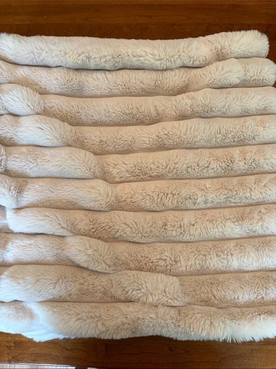 Frye Channel Stitch Faux Fur Pillow Covers Set of 2