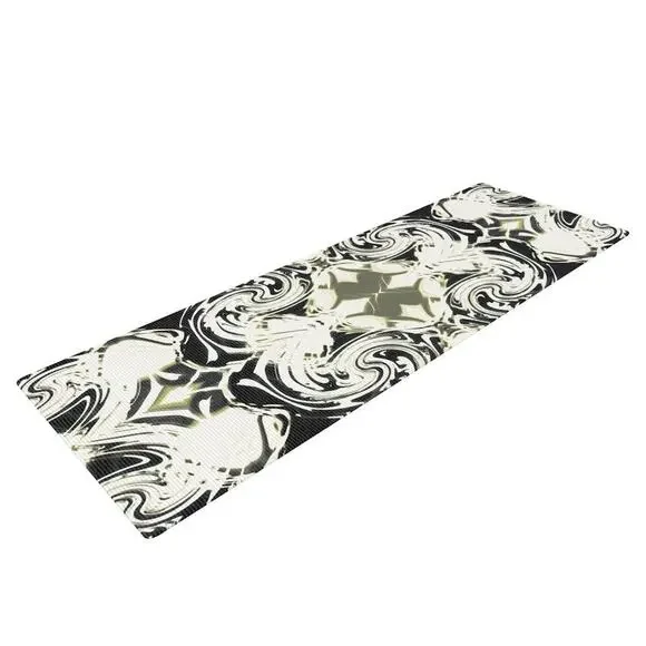KESS InHouse Yoga Mat DAWID ROC THE PALACE WALLS III WHITE ABSTRACT Rare 99.99
