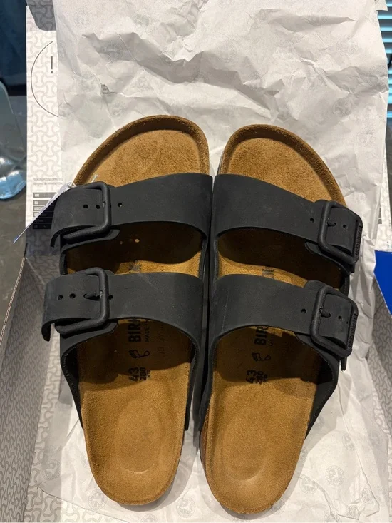 Birkenstock Arizona Men's Black Birko Leather Sandals Size 10