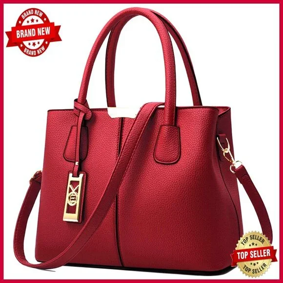 Medium PU Leather Satchel Tote with Removable Shoulder Strap