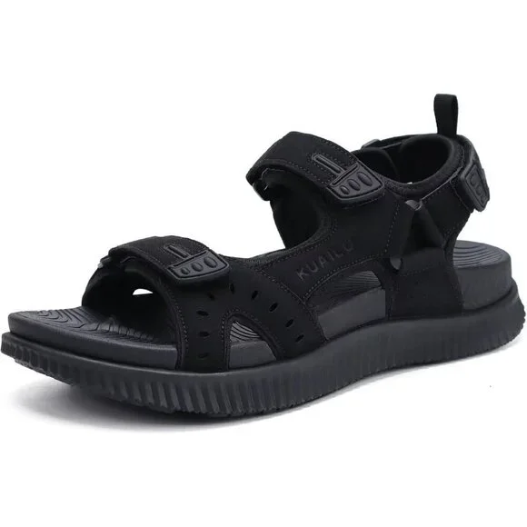 Casual Hiking Sandals Men's Black Athletic Sports Walking Fisherman Shoes