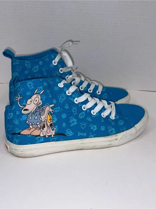 Nickelodeon Blue High-Top Sneakers with Cartoon Graphic