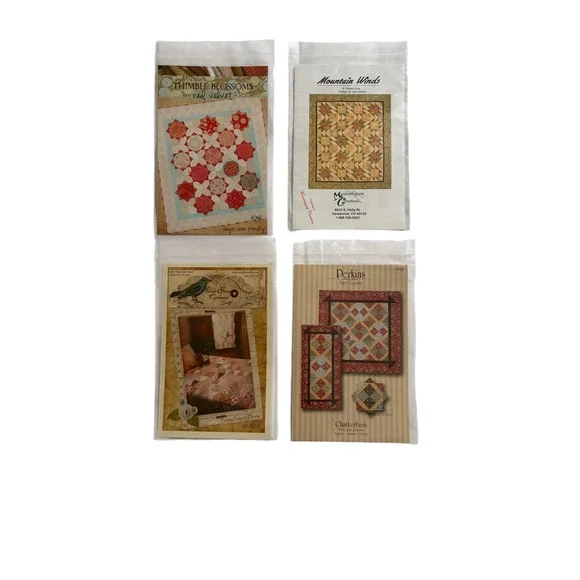 Lot of 4 Quilting Patterns Thimble Blossoms Mountain Winds Chatterbox Pretty Pot