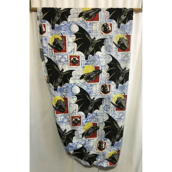 The‎ Bibb Company Batman Returns Fitted Sheet Twin Blue White 1992 Vintage Print