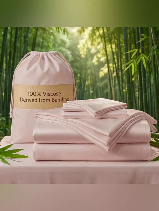 Sheets Set Queen Size - Naturally Cooling for Hot Sleepers In Blush Pink NIB