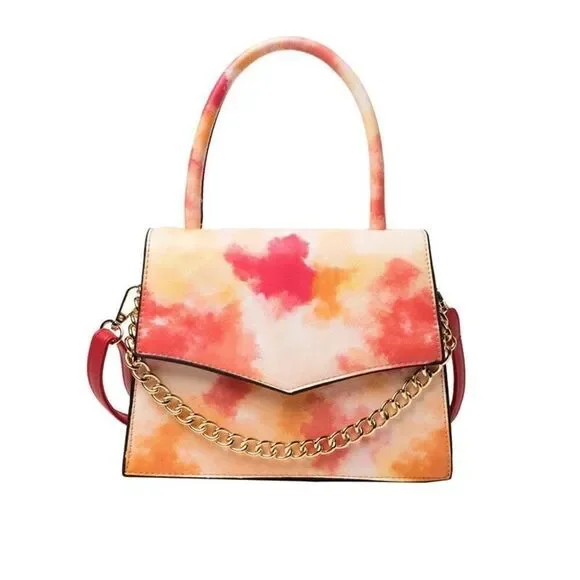 Trendy Peach Tie Dye Multi Color Fancy Shoulder Bag Satchel