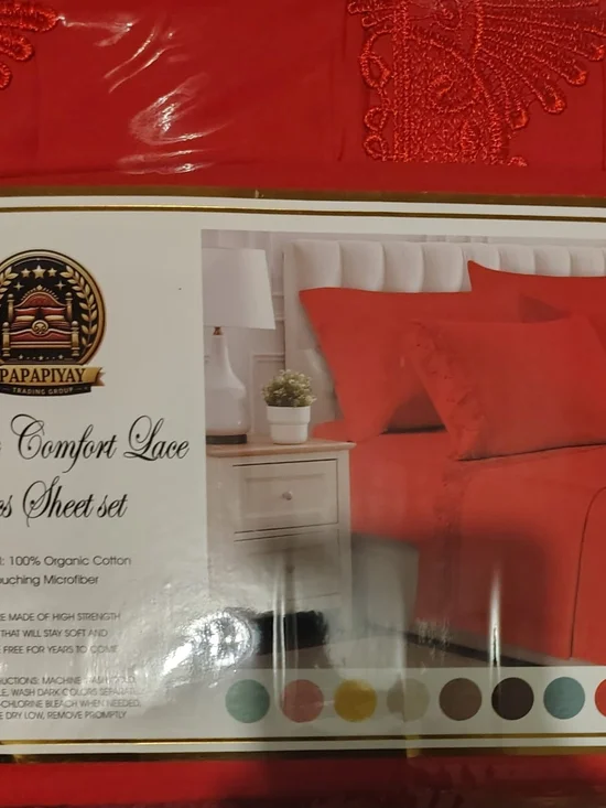 Nomad Red Lace Comfort Bedding Sheet Set