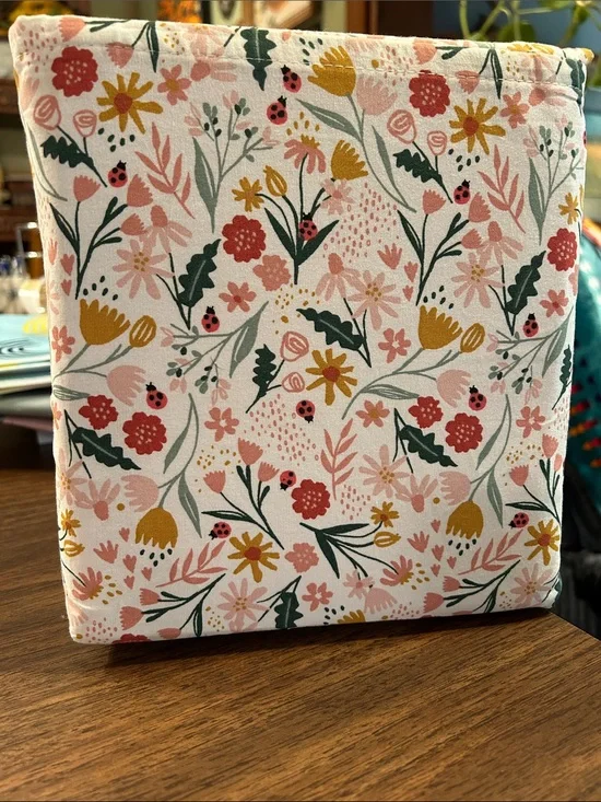 Target Floral Cotton Sheet Set. - Pink, Yellow & Green with Ladybugs