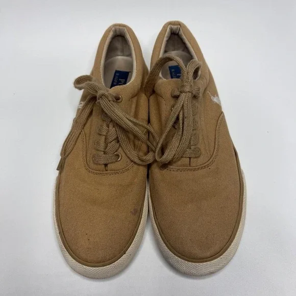 Polo Ralph Lauren Forestmont II Canvas Sneakers Men's 10.5 Tan Khaki Preppy