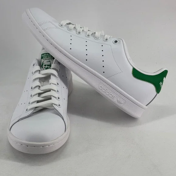 Adidas Stan Smith Mens 8 White Green Leather M20324 NWT Classic Sneakers