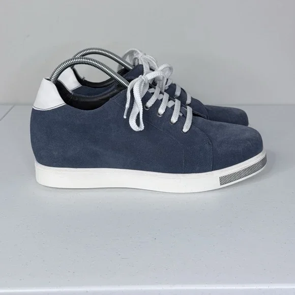 CALTO Blue Suede Invisible Height Increasing Elevator Shoes Sneakers Mens Sz 9