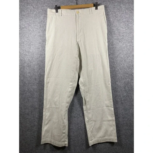 Southern Tide The Skipjack Mens Seersucker Striped Pants Khaki White 32x32