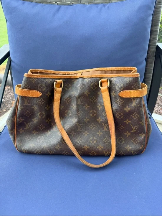 Louis Vuitton Monogram Canvas Tote with Brown and Tan Leather Trim