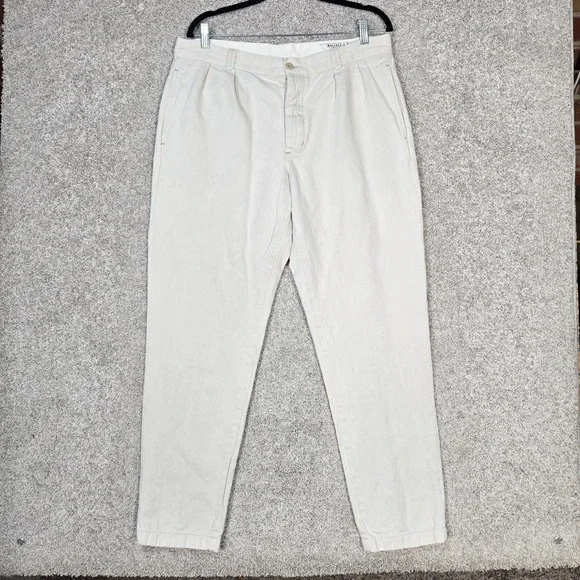 J Crew Wallace & Barnes Double pleated Chino Pant Linen blend 34x32 button fly