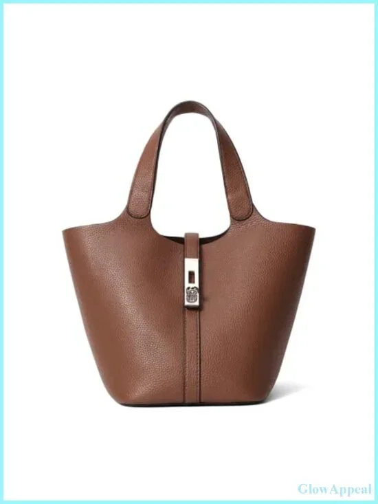 Faux Leather Tote Bag with Detachable Purse for Work