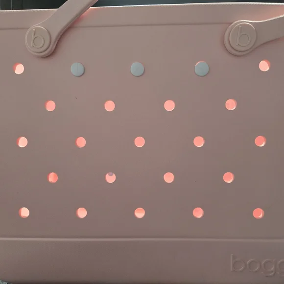 BOGG BAG Pink Tote with Light Blue Accents