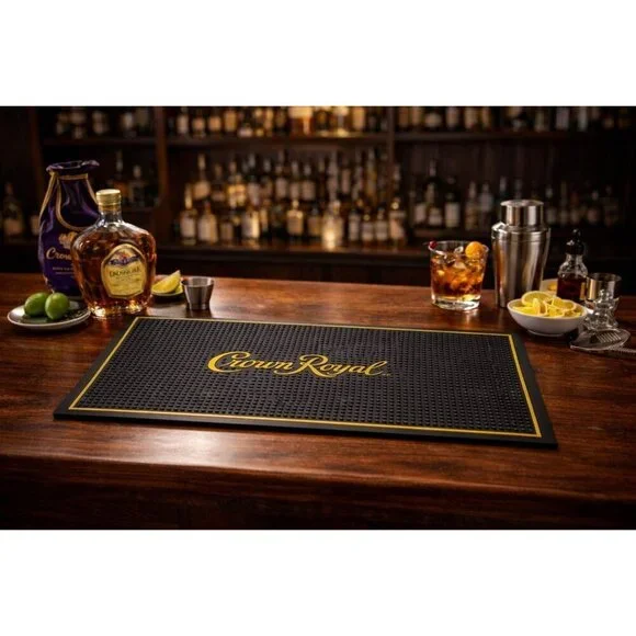 New Crown Royal Bar and Spill Mat | Canadian Whiskey Rubber Bar Mat for Drips