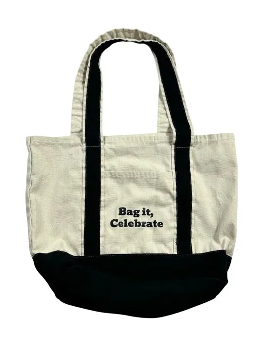 Cotton Canvas Tote Bag White‎ Beige & Black Reusable Grocery Shopping Cloth