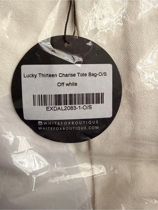 NWT White Fox Lucky Thirteen Charise Tote Bag - Off White Pink 13