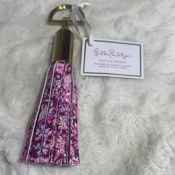 Lilly Pulitzer amarena cherry tropical with a twist bottle opener