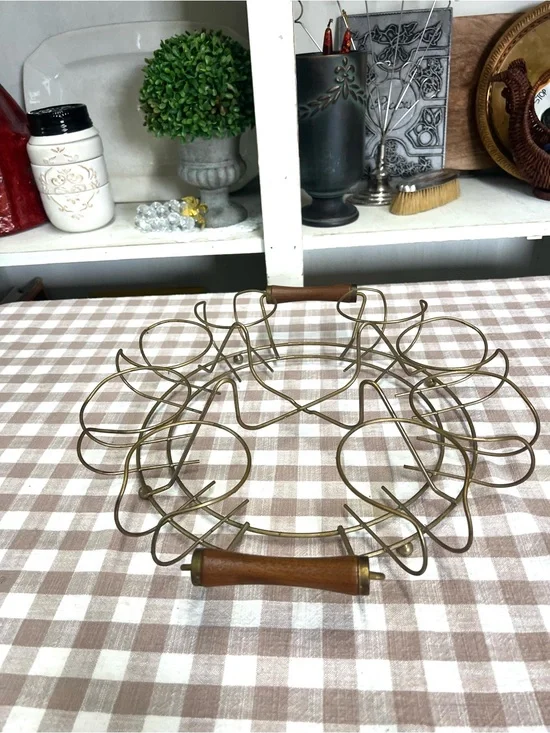 Vintage barware caddy metal wood glasses ice bucket retro mid century