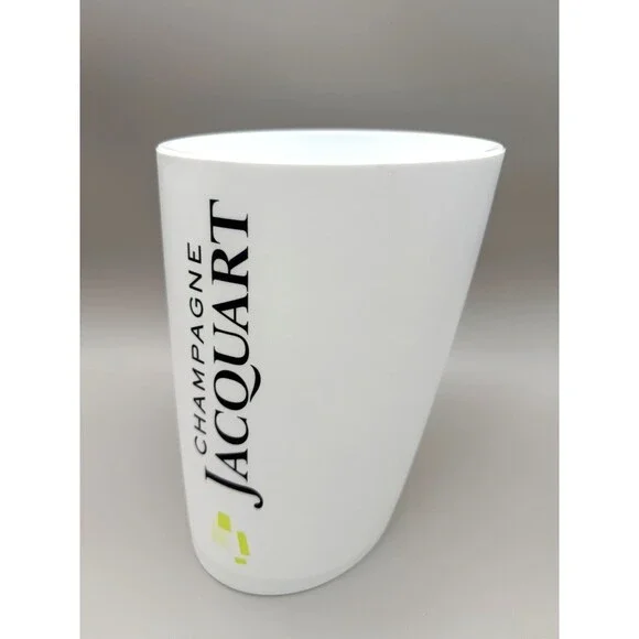 Champagne Jacquart France White Acrylic Slanted Ice Bucket Wine Chiller Barware