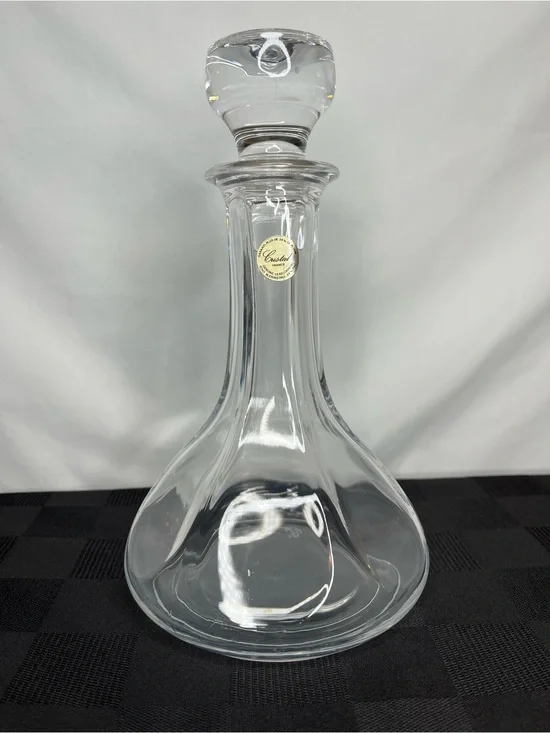 Cristal France 24% Lead Crystal Decanter With Stopper Original Label French
