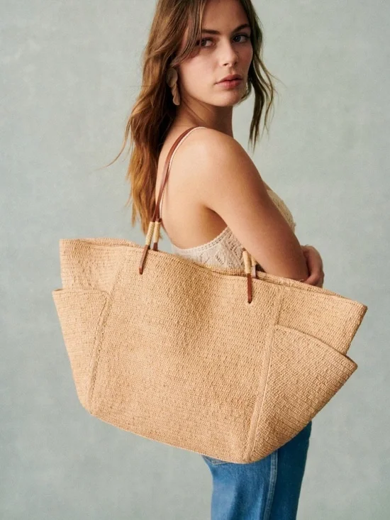 Sezane Paloma Raphia Tote Bag - NWOT