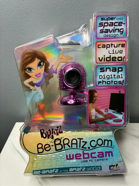 Bratz Be-Bratz.com Webcam USB PC Camera Sealed Y2K MGA Rhinestone Pink
