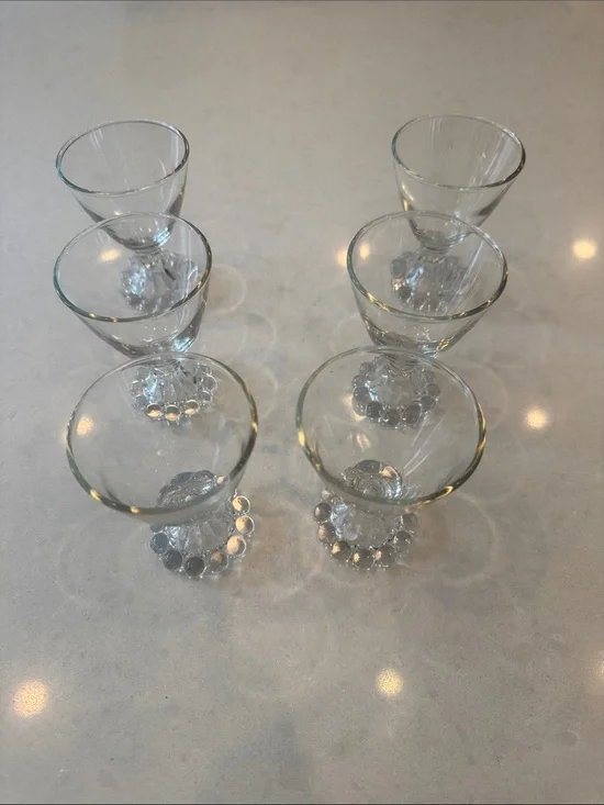 Anchor Hocking  Berwick boopie Clear Glass Stemmed Dessert Goblets - Set of 6