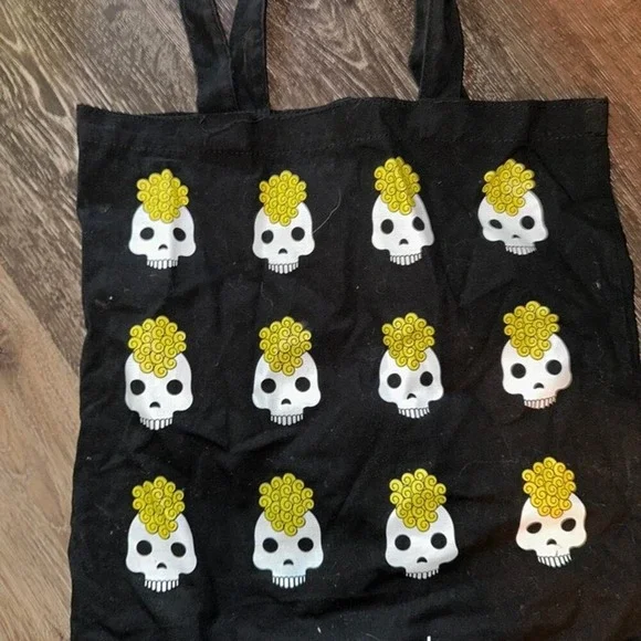 Amika Hair Care Sugar Skulls Canvas Tote Bag Black Cute trendy‎ Shopper travel