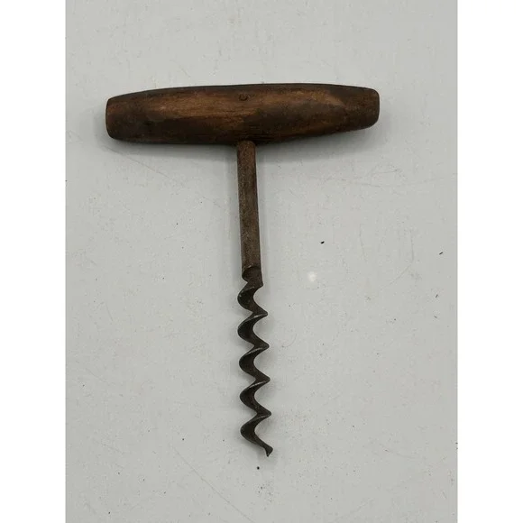 Vintage Direct Pull Corkscrew Bottle Opener W/ Wooden Handle‎