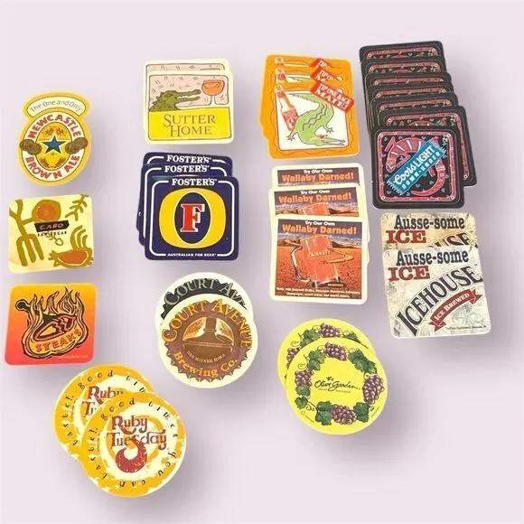 Vintage 90s Beer Restaurant Cardboard Coasters Lot of 30