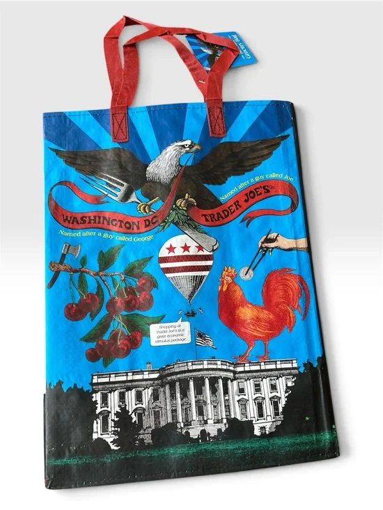 Trader Joe’s 2024 Washington DC and Reusable Grocery Tote Bag - Red/Blue Accents